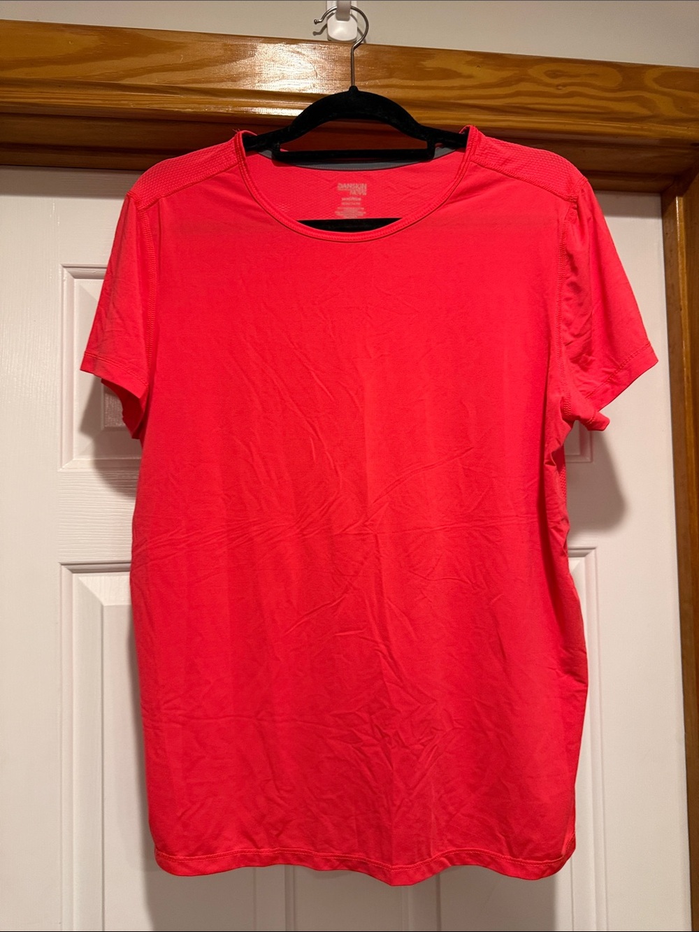Danskin Coral-Red Short Sleeve Crew Neck Tee